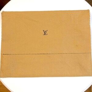 Louis Vuitton vintage wool Foldover Dust Bag 10x14 Camel Light Brown